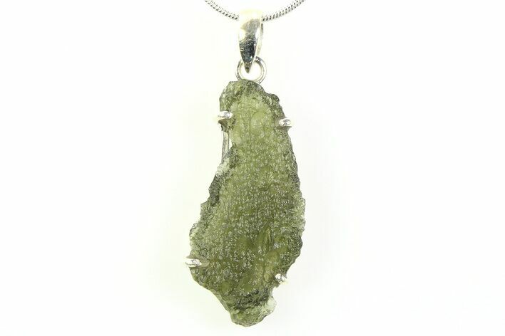 Green Moldavite Tektite Pendant ( g) - Czech Republic #359272